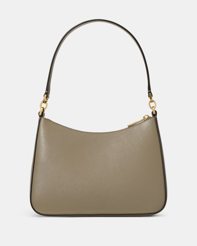 Kate Spade,Margot Convertible Shoulder Bag,Leather,Shoulder Bag,Metal Material,Logo,Metal,Adjustable,Gold Metal,Casual,Gray