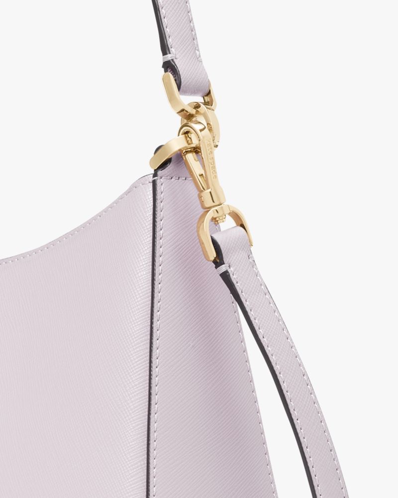 Kate Spade,Madison Convertible Shoulder Bag,Leather,Shoulder Bag,Metal Material,Logo,Adjustable,Casual,Lavender