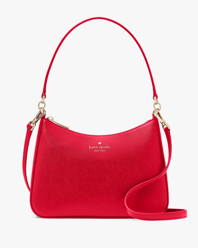 Kate Spade,Madison Convertible Shoulder Bag,Leather,Shoulder Bag,Metal Material,Metal,Logo,Adjustable,Casual,