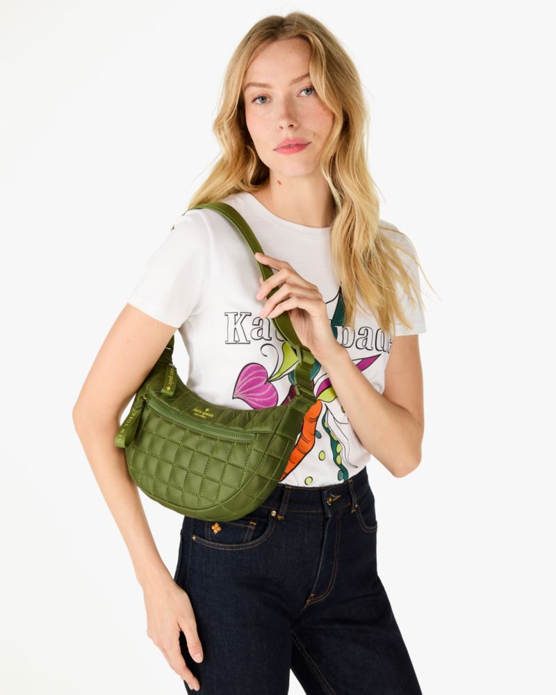 Kate Spade,Camden Quilted Sling Bag,Kelp Forest