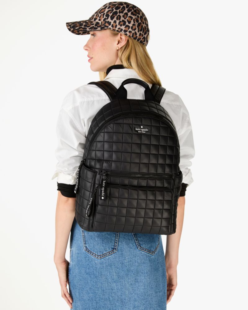 Kate Spade,Camden Quilted Backpack,Black