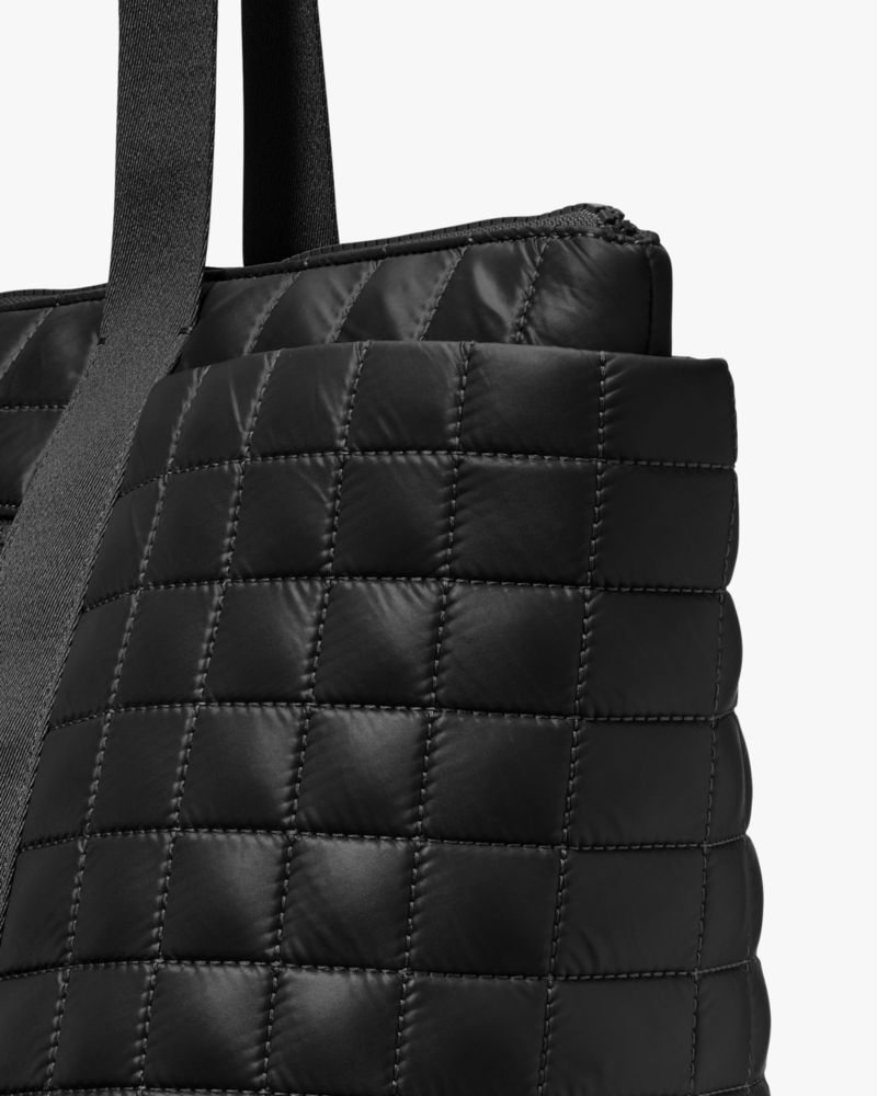 Kate Spade,Camden Quilted Extra Large Tote,Lining Nylon,Tote,Metal Material,Logo,Casual,Black