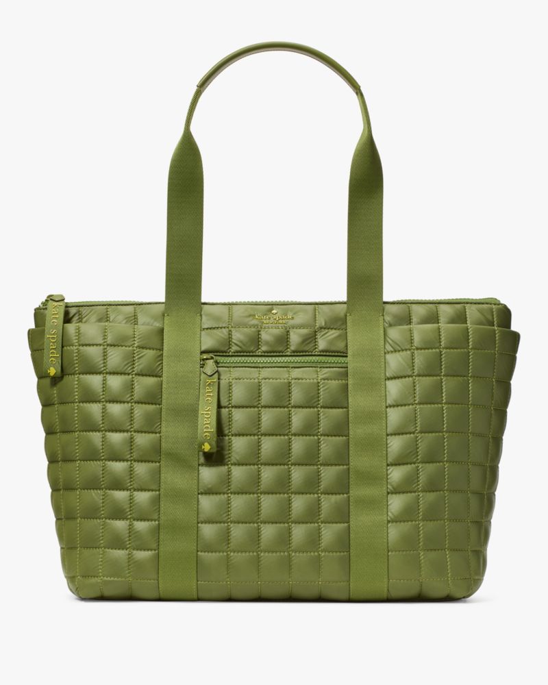 Kate Spade,Camden Quilted Extra Large Tote,Kelp Forest