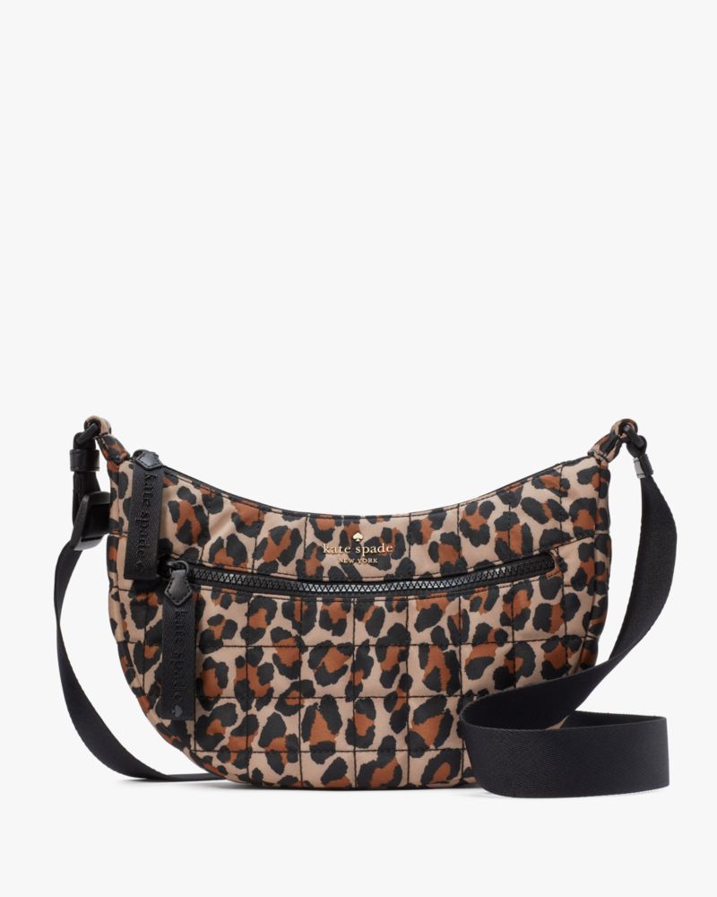Kate Spade,Camden Quilted Leopard Sling Bag,Brown Multi