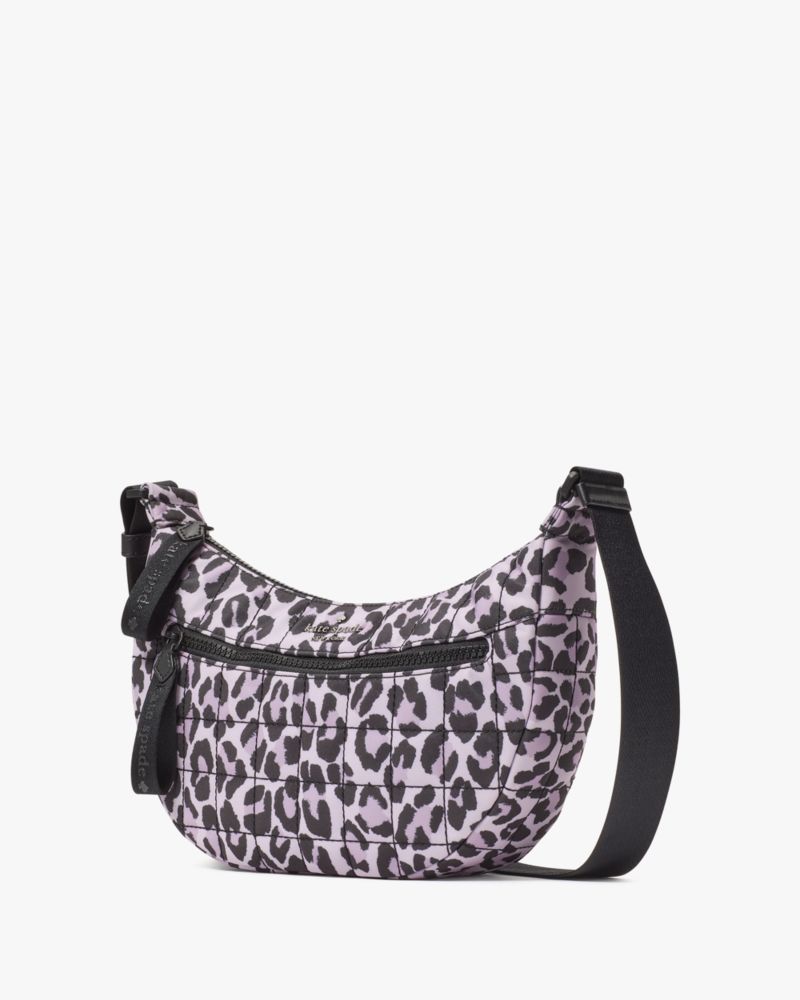 Kate Spade,Camden Quilted Large Leopard Sling Bag,Lining Nylon,Shoulder Bag,Metal Material,Logo,Metal,Casual,