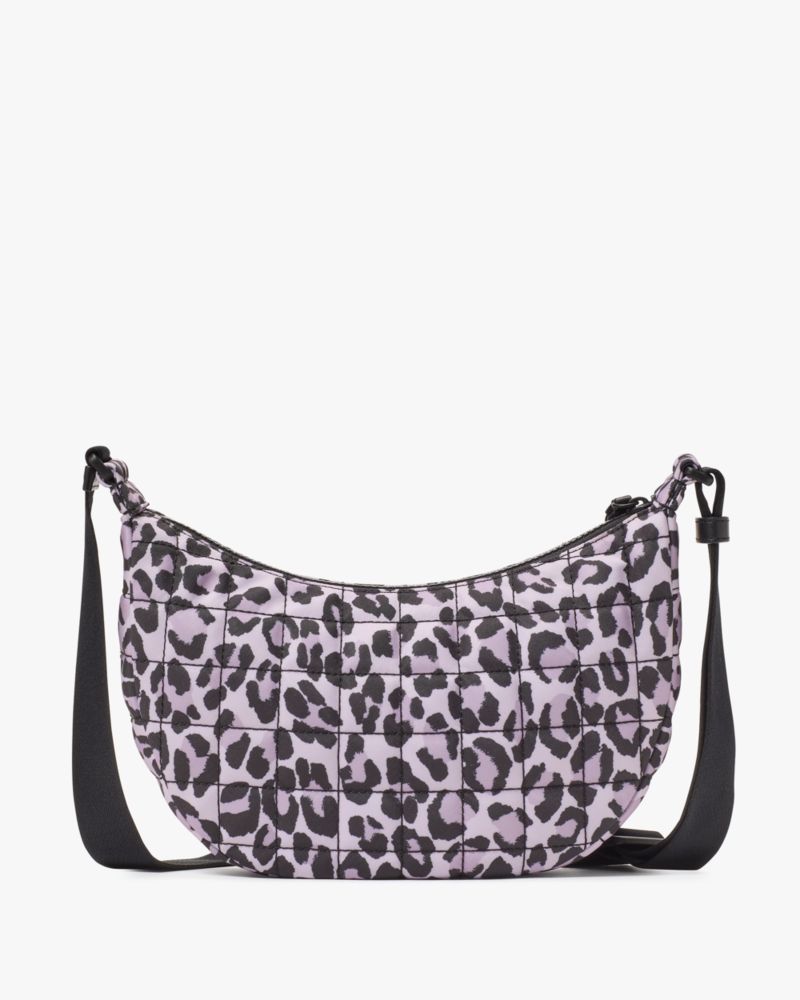 Kate Spade,Camden Quilted Large Leopard Sling Bag,Lining Nylon,Shoulder Bag,Metal Material,Logo,Metal,Casual,