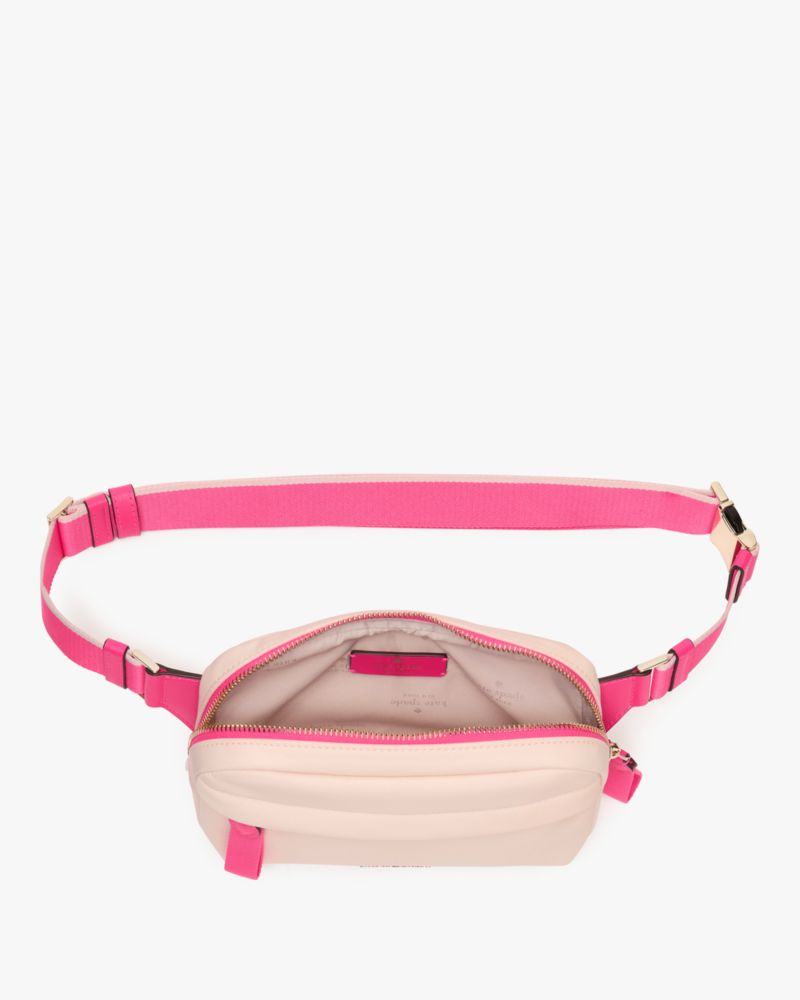 Kate Spade,Chelsea Nylon Belt Bag,Lining Polyester,Belt Bag,PVC,Metal Material,Metal,Logo,Casual,Cream