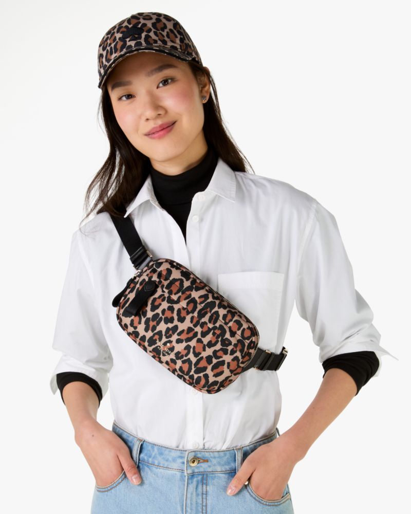 Kate Spade,Chelsea Spotted Leopard Belt Bag,Lining Polyester,Belt Bag,PVC,Metal Material,Logo,Casual,Multi Color