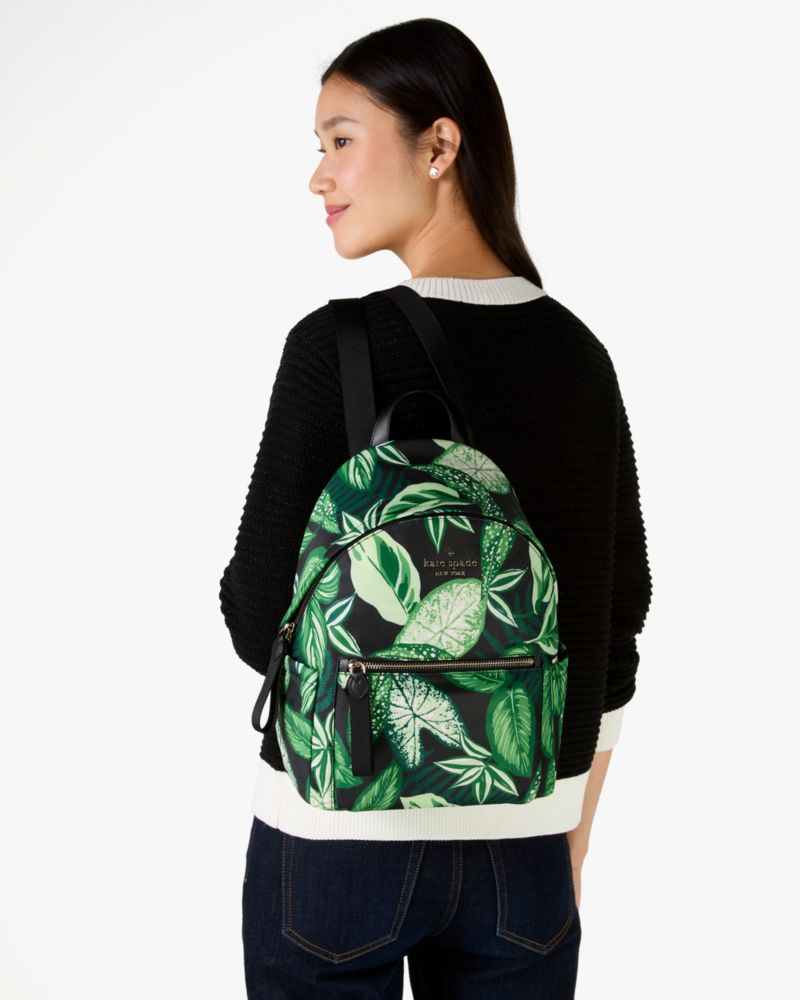Kate Spade,Chelsea Fern Foliage Medium Backpack,Green Multi