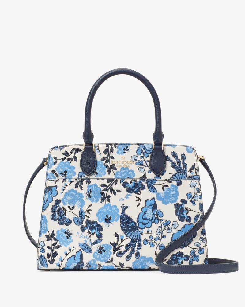 Madison Peacock Floral Printed Medium Satchel