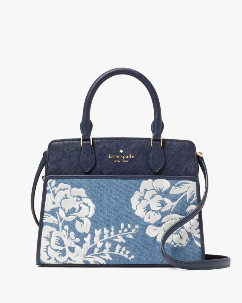 Madison Vase Floral Embroidered Small Satchel