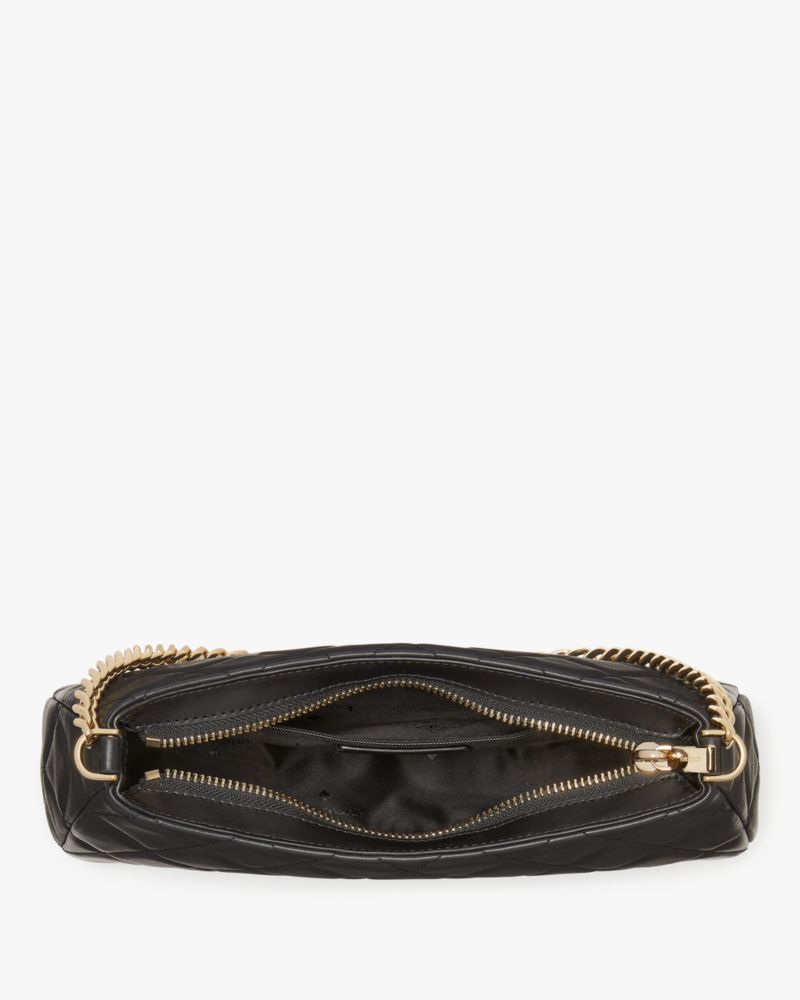 Kate Spade,Carey Small Convertible Crossbody,Lining Leather,Crossbody,Metal,Logo,Lined,Gold Metal,Day Party,Black