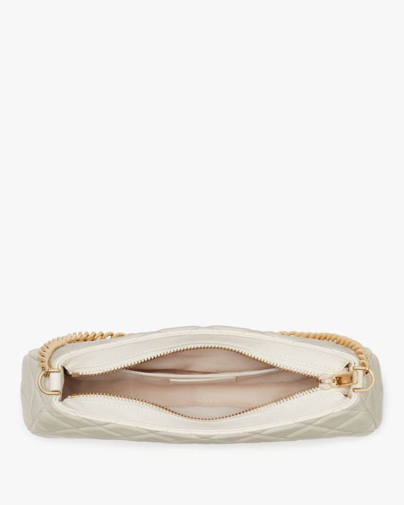 Kate Spade,Carey Small Convertible Crossbody,Lining Leather,Crossbody,Logo,Metal,Lined,Gold Metal,Day Party,White