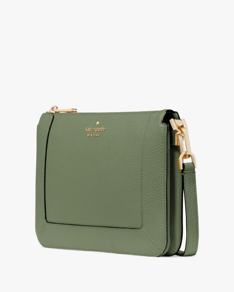 Kate Spade,Lena Double Compartment Crossbody,Crossbody,Metal Material,Logo,Metal,Casual,