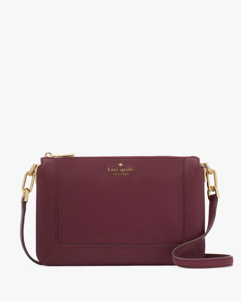 Kate Spade,Lena Double Compartment Crossbody,Crossbody,Metal Material,Logo,Metal,Casual,