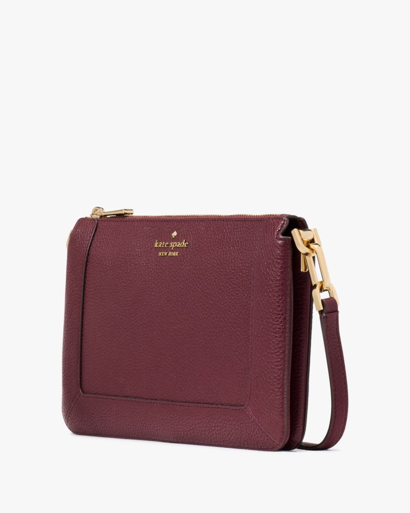 Kate Spade,Lena Double Compartment Crossbody,Crossbody,Metal Material,Logo,Metal,Casual,