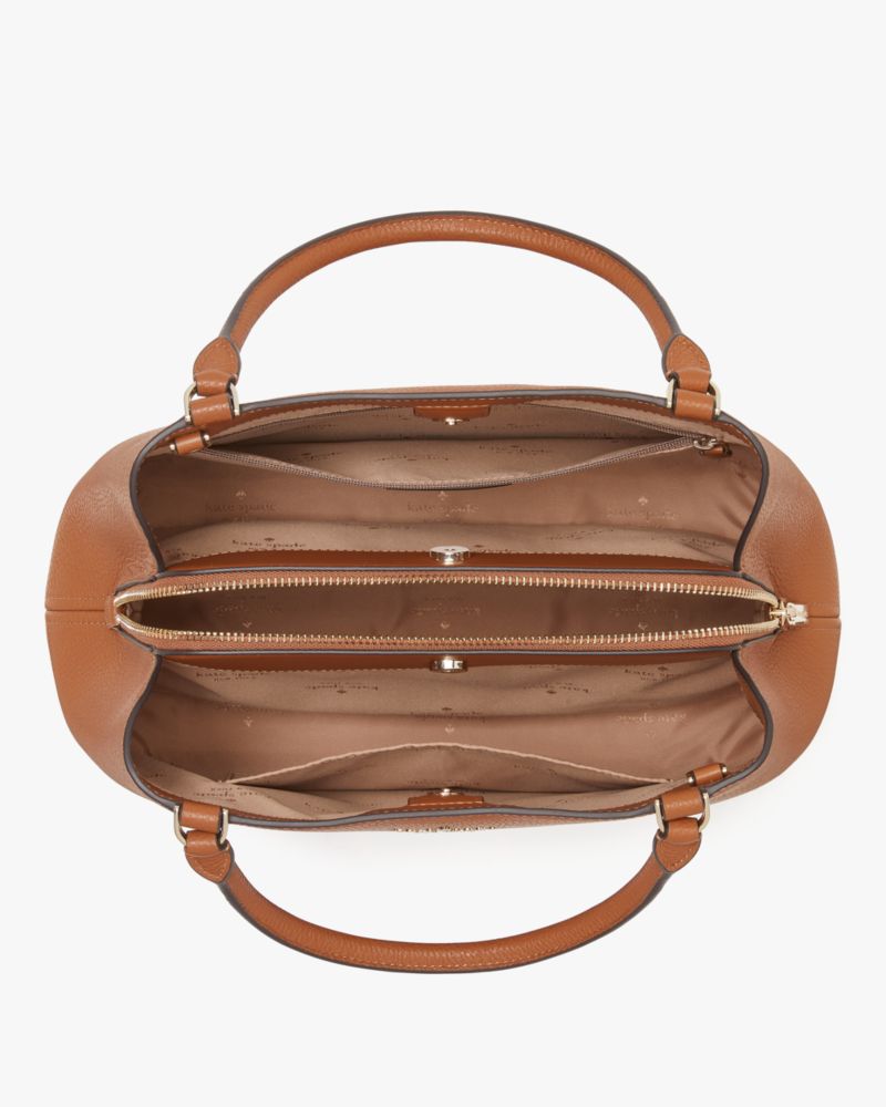 Kate Spade,Lena Satchel,Shopper,Metal Material,Logo,Casual,Brown