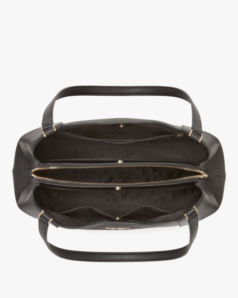Kate Spade,Lena Triple Compartment Shoulder Bag,Shoulder Bag,Metal Material,Logo,Casual,Black