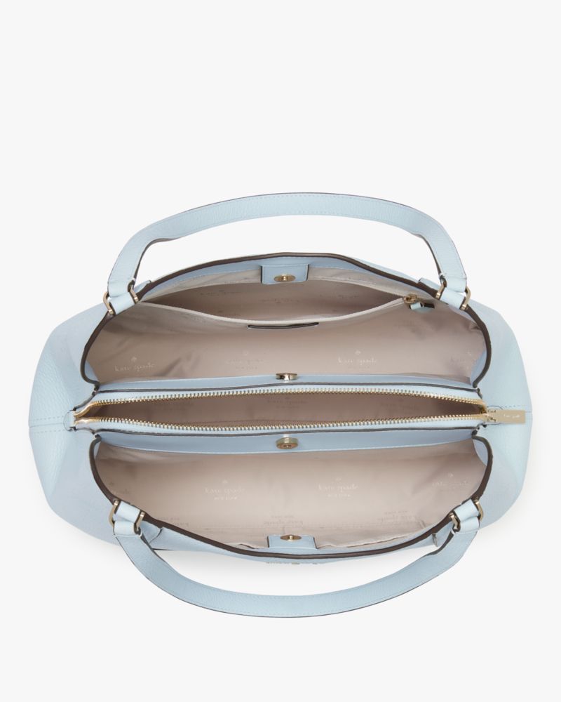 Kate Spade,Lena Triple Compartment Shoulder Bag,Shoulder Bag,Metal Material,Logo,Casual,Blue