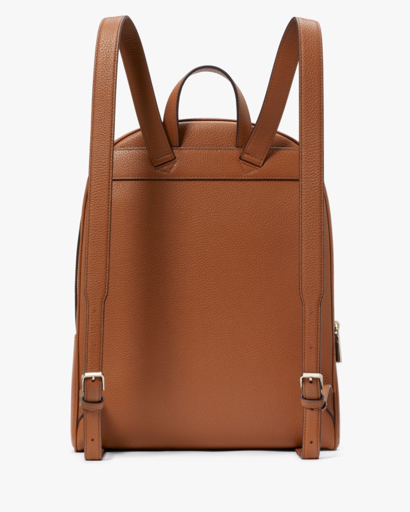 Kate Spade,Lena Double Zip Large Dome Backpack,Backpack,Metal Material,Logo,Metal,Casual,Activewear,Brown