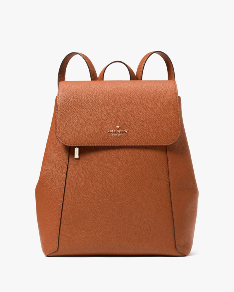 Kate Spade,Lena Large Flap Backpack,Brown