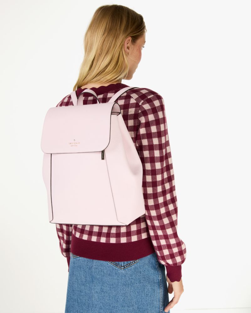 Kate Spade,Lena Flap Backpack,Shimmer Pink