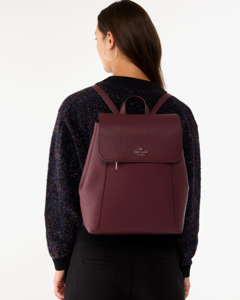Kate Spade レナ ペブルドレザー ラージフラップバックパック Lena Large Flap Backpack | Kate Spade Outlet