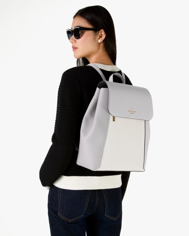 Kate Spade,Lena Colorblock Flap Backpack,Mountain Grey Multi