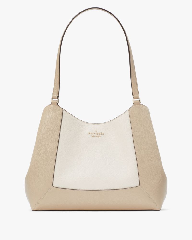 Kate Spade,Lena Colorblock Triple Compartment Shoulder,Light Sand Multi