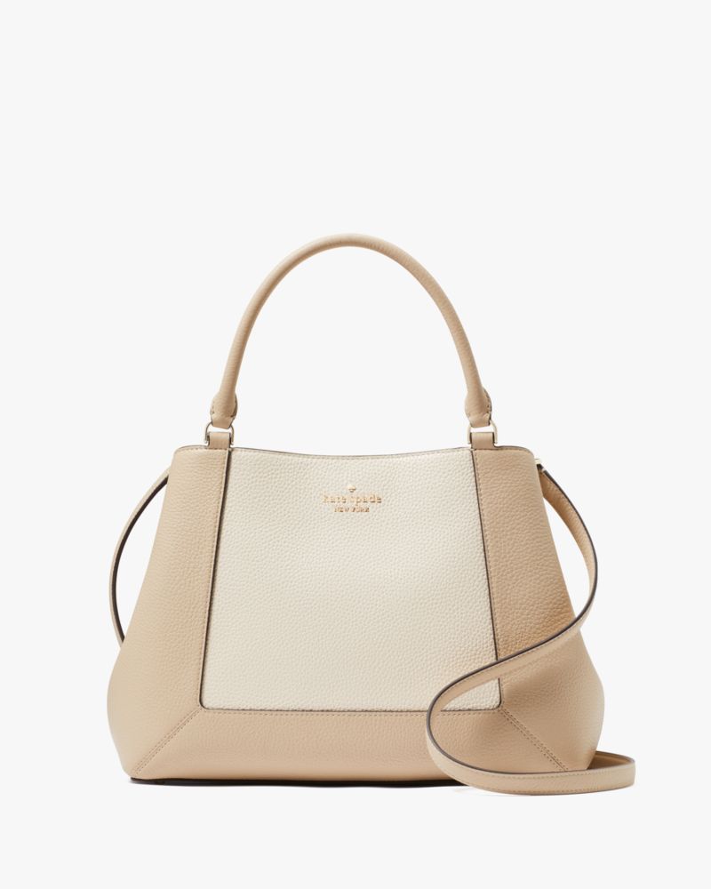 Kate Spade,Lena Colorblock Satchel,Cream