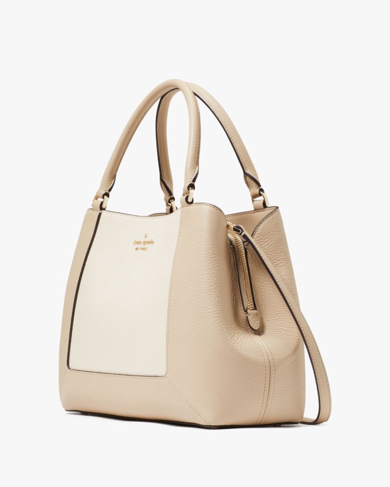 Kate Spade,Lena Colorblock Satchel,Light Sand Multi