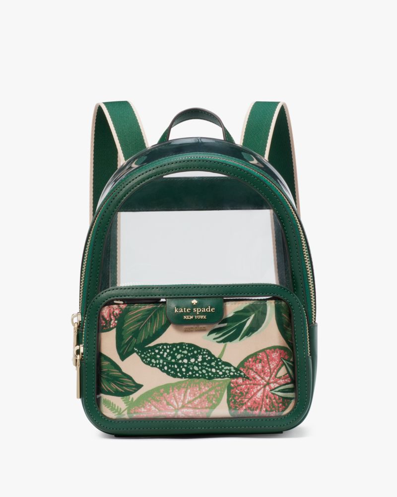 Kate Spade,Clare See Through Fern Foliage Small Backpack,