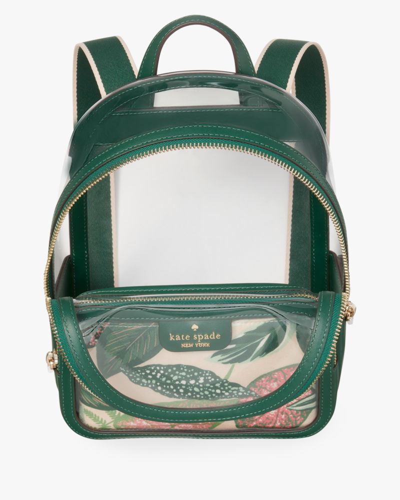Clare See Through Fern Foliage Small Backpack Kate Spade Outlet