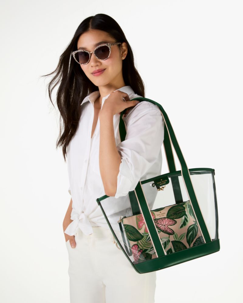 Kate Spade,Clare See Through Fern Foliage Tote,