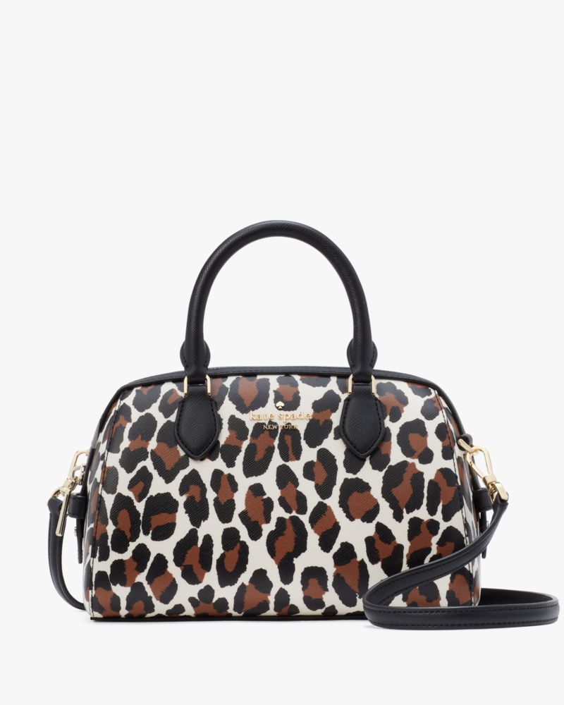 Kate Spade,Madison Spotted Leopard Small Duffle Crossbody,