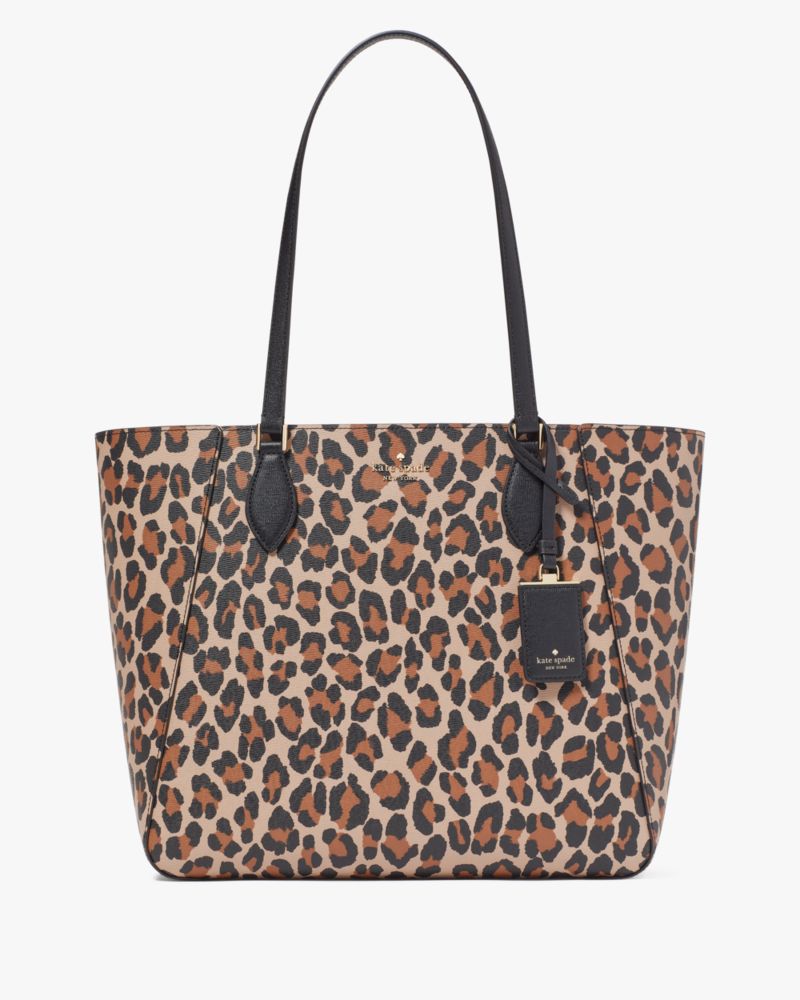 Kate Spade,Poppy Spotted Leopard Large Tote,