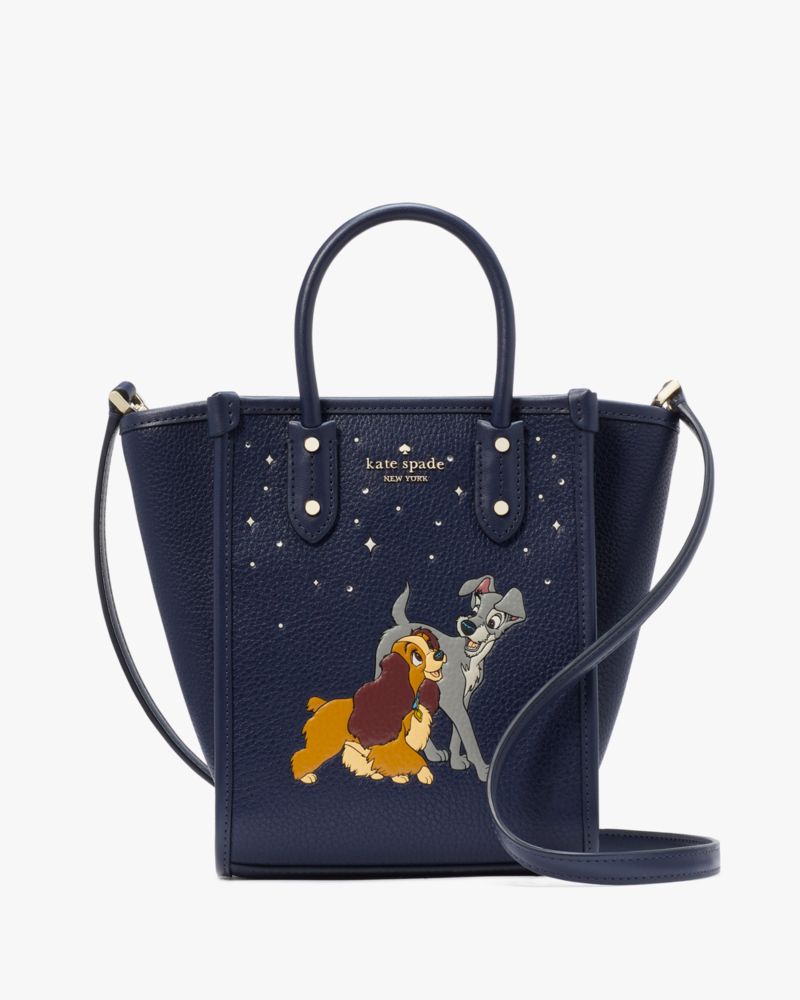 Kate Spade,エラ ディズニー X ケイト・スペード ニューヨーク レディ アンド トランプ ミニ トート,バッグ,ブルーマルチ