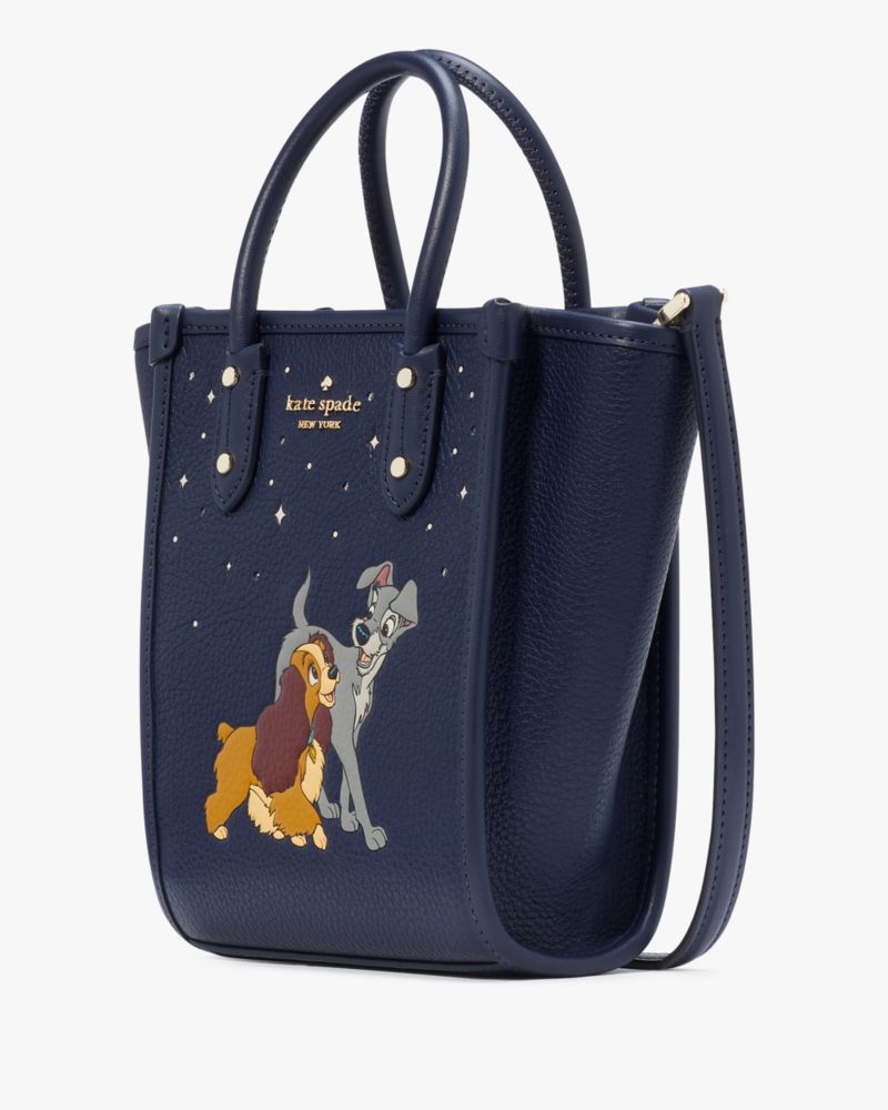 Kate Spade,エラ ディズニー X ケイト・スペード ニューヨーク レディ アンド トランプ ミニ トート,バッグ,ブルーマルチ