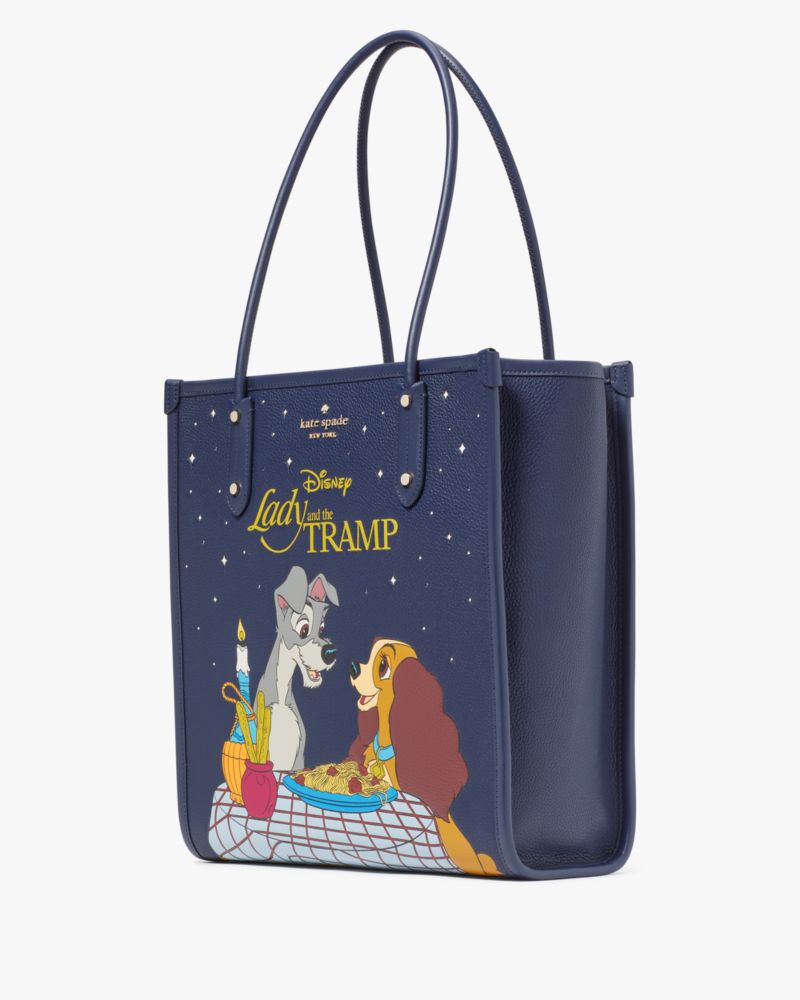 Kate Spade,エラ ディズニー X ケイト・スペード ニューヨーク レディ アンド トランプ ノース サウス トート,バッグ,ブルーマルチ