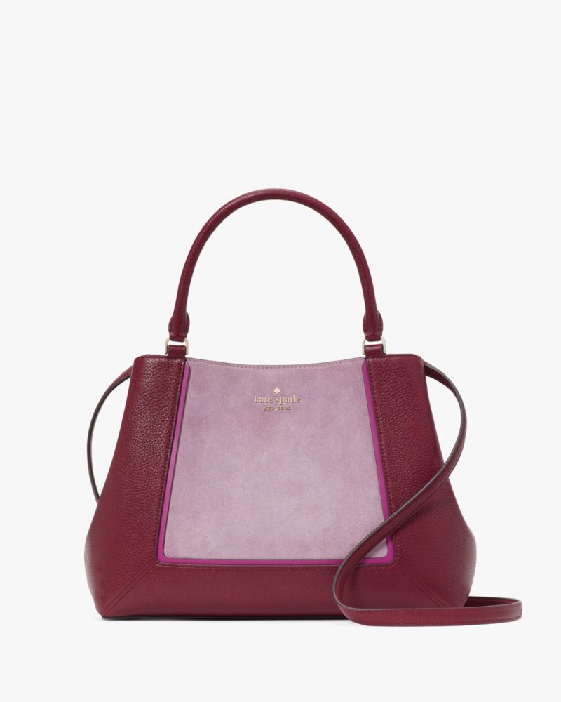 Kate Spade,Lena Suede Colorblock Medium Satchel,