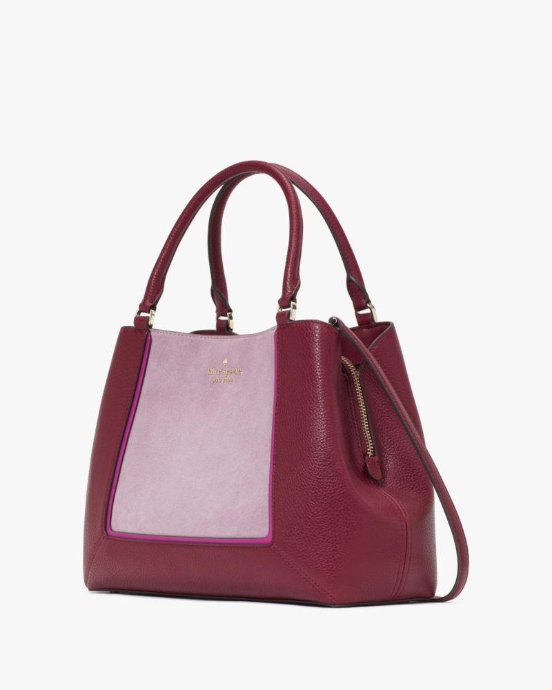 Kate Spade,Lena Suede Colorblock Medium Satchel,