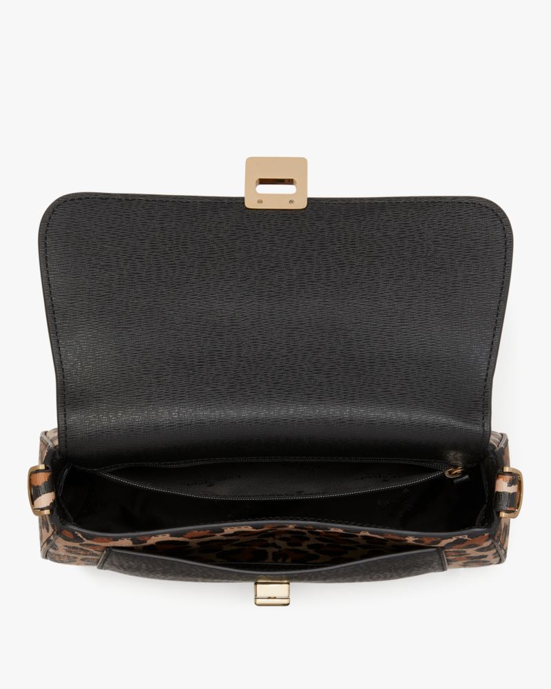 Kate Spade,Phoebe Spotted Leopard Small Flap Crossbody,Shoulder Bag,PVC,Color Block,Chain Detail,Day Party,Multi Color