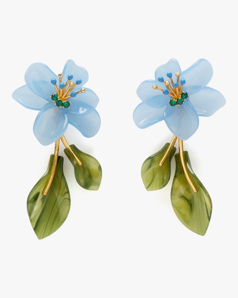 Kate Spade,Brighten Up Statement Earrings,Dangle Earring,Floral Embellishment,Yellow Gold,Titanium,Cocktail,