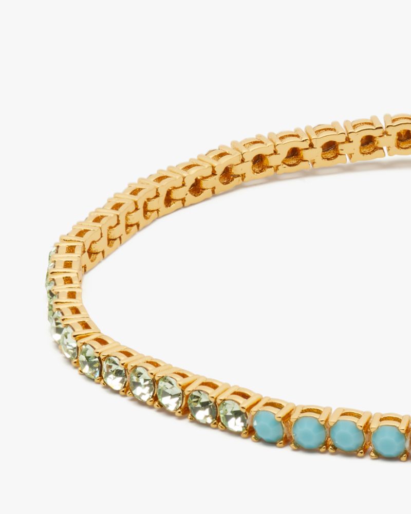 Kate Spade,Brighten Up Tennis Bracelet,Rhinestones,Yellow Gold,Day Party,Multi Color