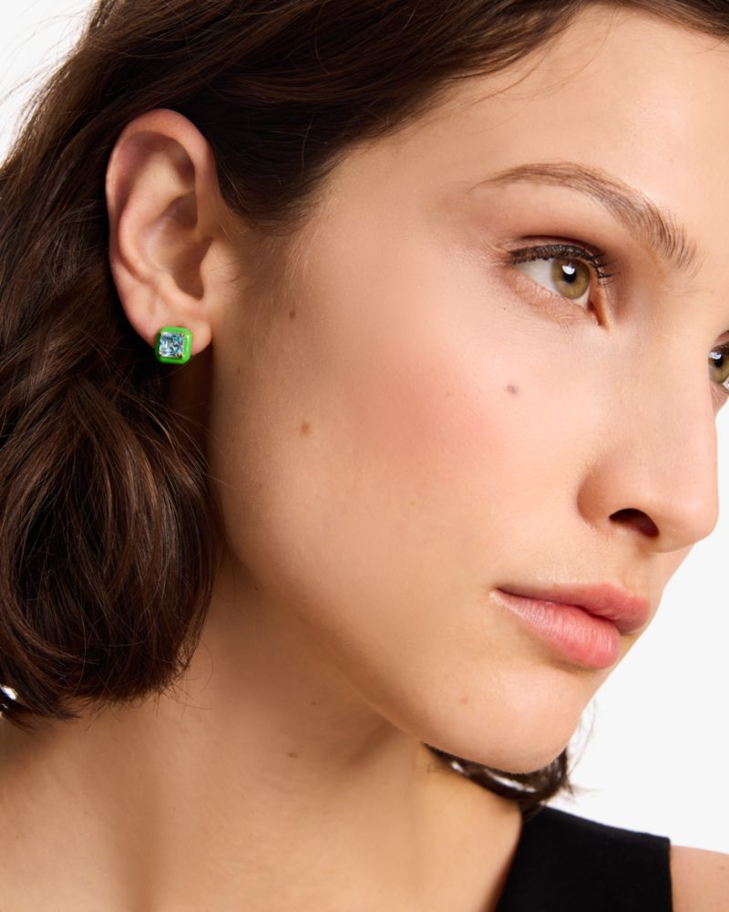 Kate Spade,Brighten Up Studs,Studs,Rhinestones,Titanium,Casual,Multi Color