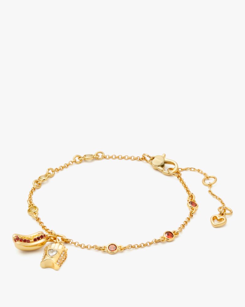 Kate Spade,What A Snack Line Bracelet,Red/Multi