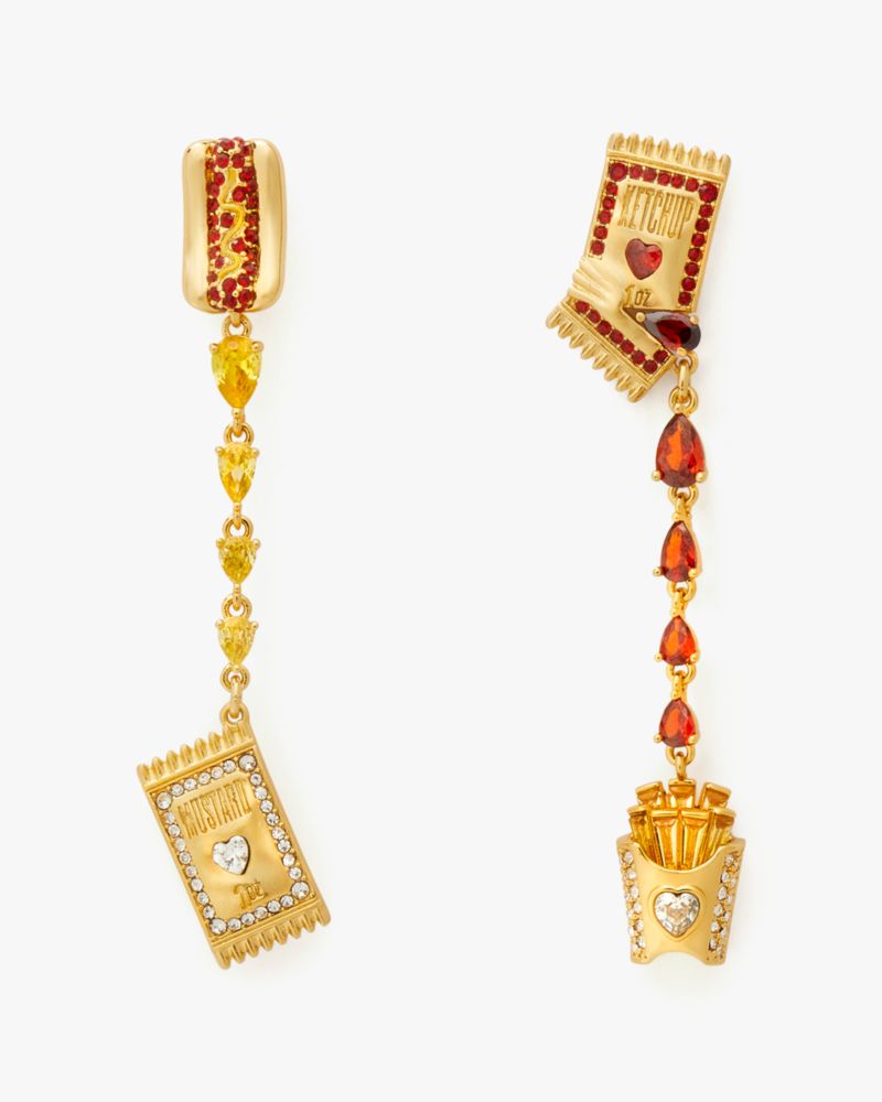 Kate Spade,What A Snack Linear Earrings,Dangle Earring,Crystal,Food Embellishment,Gem Embellishment,Novelty Embellishment,...,