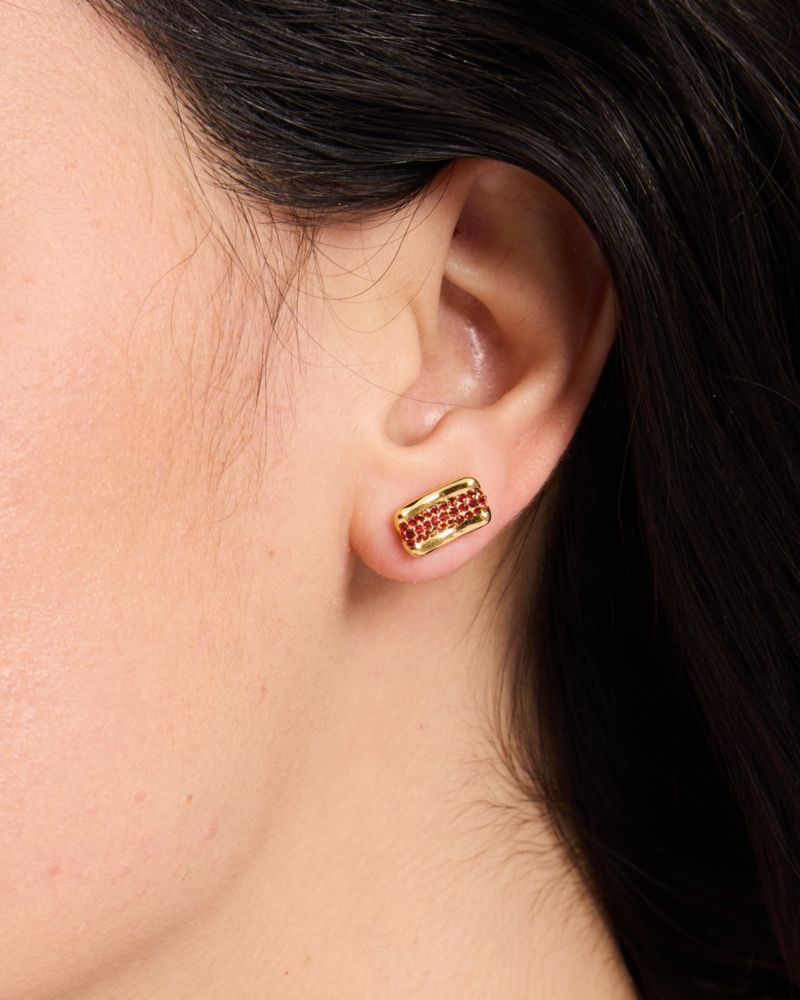 Kate Spade,What A Snack Pavé Hot Dog Studs,