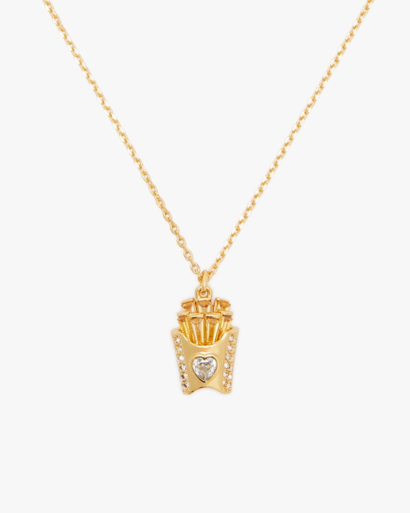 Kate Spade,What A Snack Mini Pendant,Clear/Gold