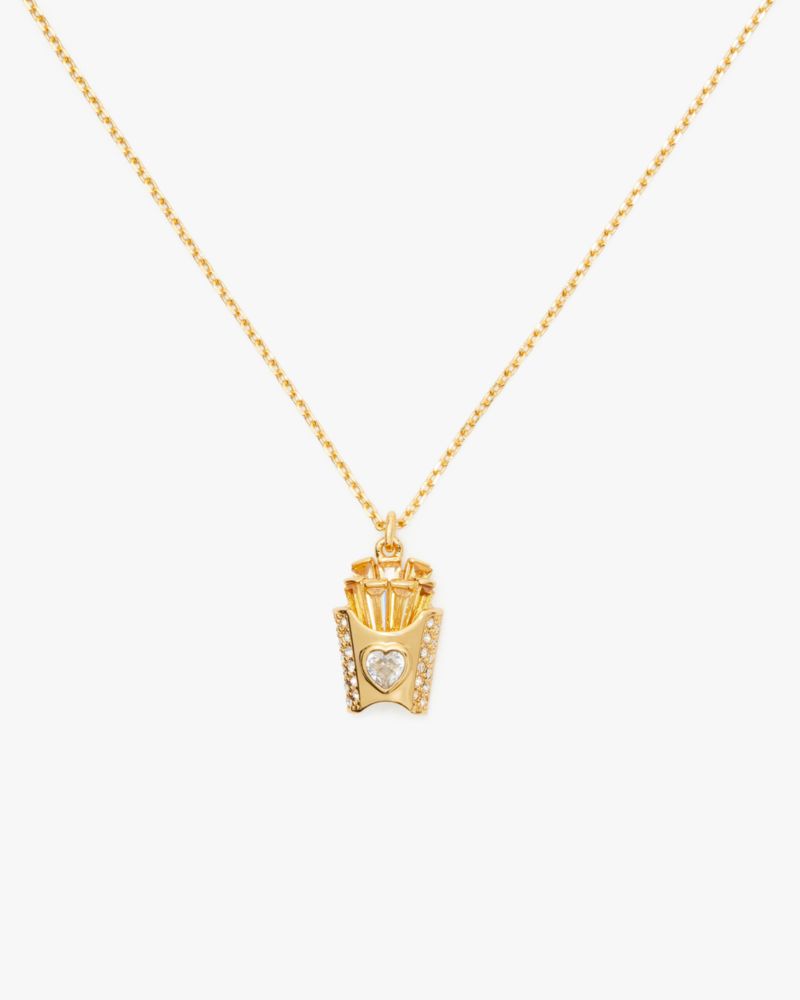 Kate Spade,What A Snack Mini Pendant,Single Strand,Food Embellishment,Gem Embellishment,Novelty Embellishment,Gold Metal,C...,Clear